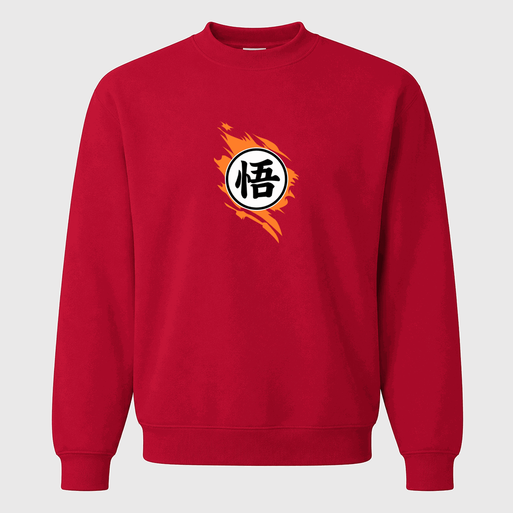 Men's Dragon Ball Z Goku Symbol Crewneck Sweatshirt - Red