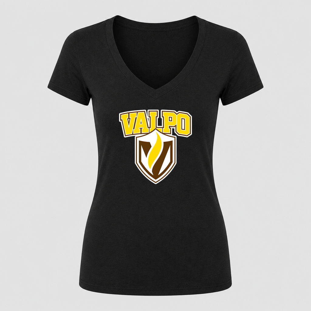 Women's Valparaiso Crusaders V Neck T-Shirt in black
