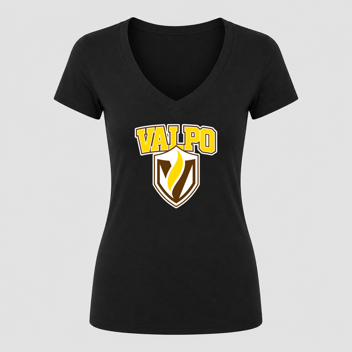 Women's Valparaiso Crusaders V Neck T-Shirt in black
