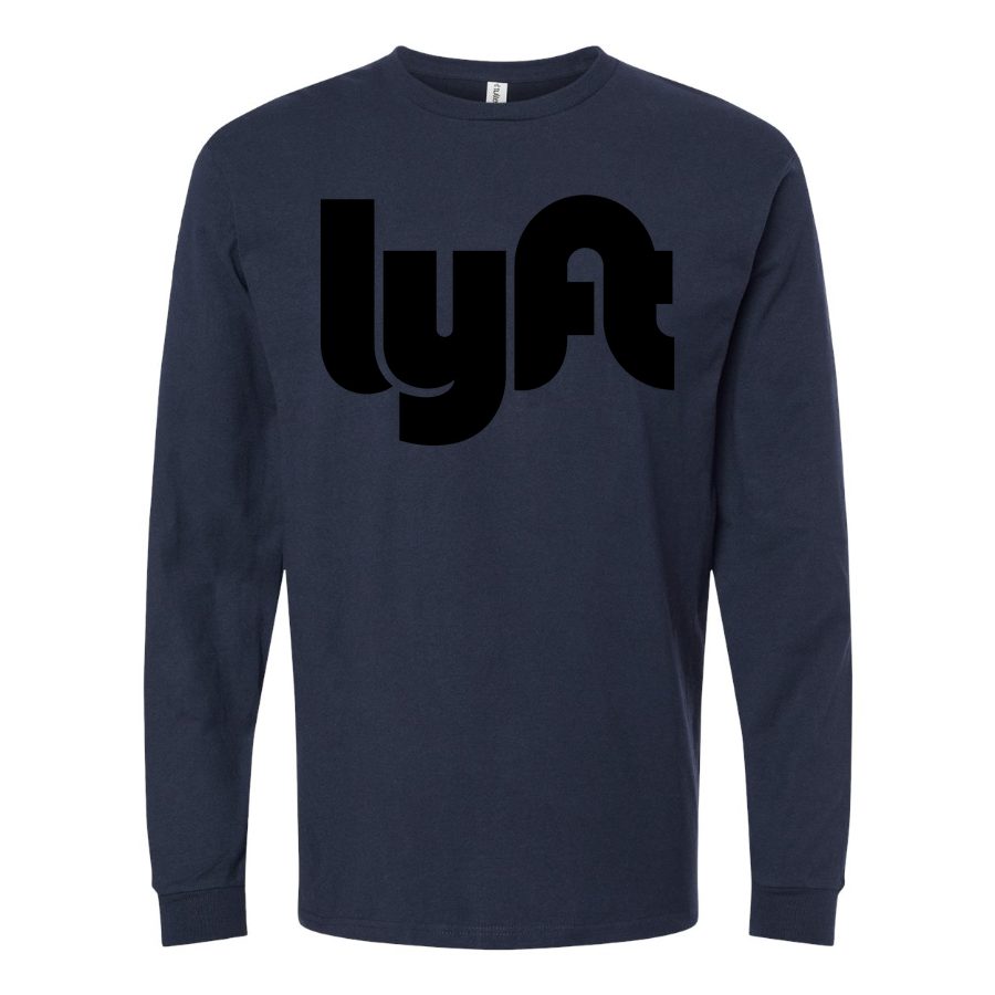 Men's Lyft black Long sleeves Cotton Blend T-Shirt - Navy