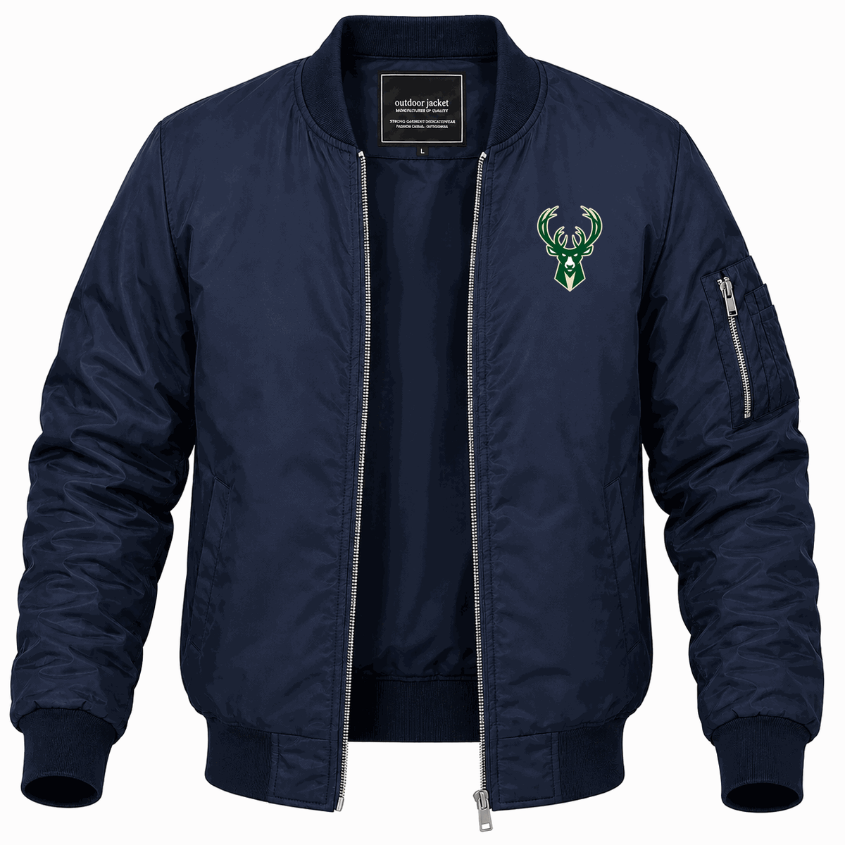 Men's Milwaukee Bucks Lightweight Bomber Jacket - Navy