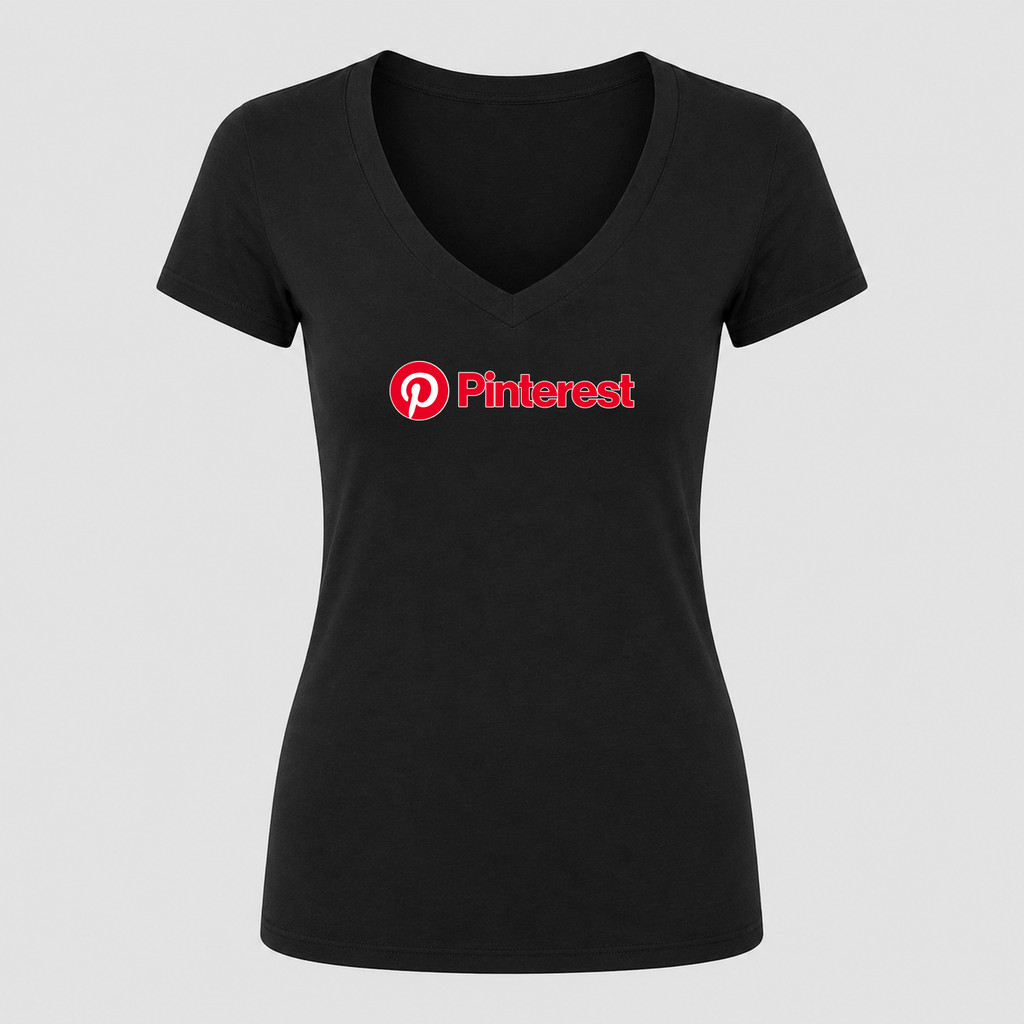 Women's Pinterest V Neck T-Shirt in black