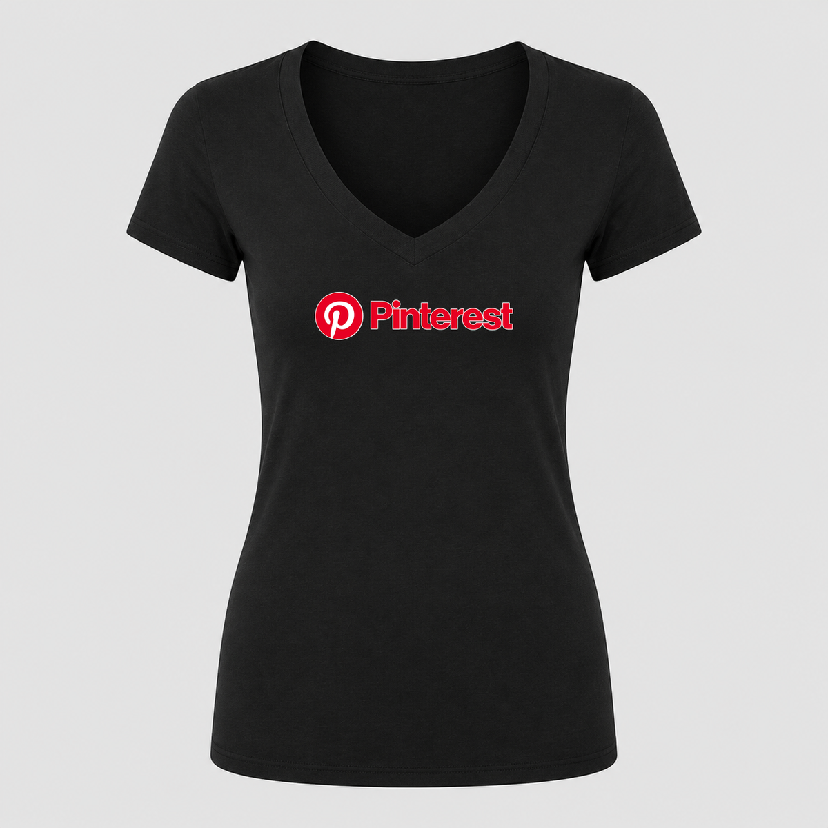 Women's Pinterest V Neck T-Shirt in black