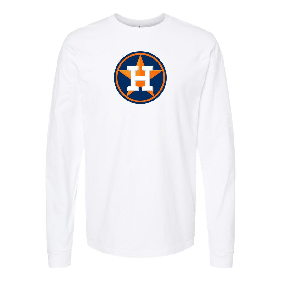 Men's Houston Astros Long sleeves Cotton Blend T-Shirt - White