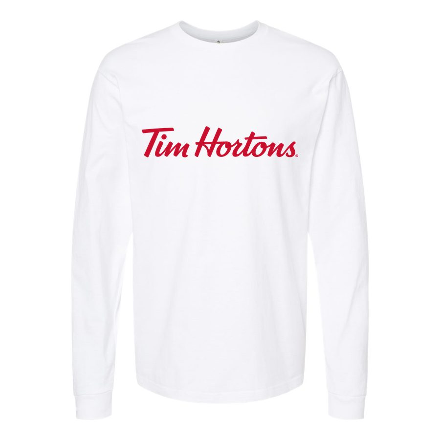 Men's Tim Hortons Long sleeves Cotton Blend T-Shirt - White