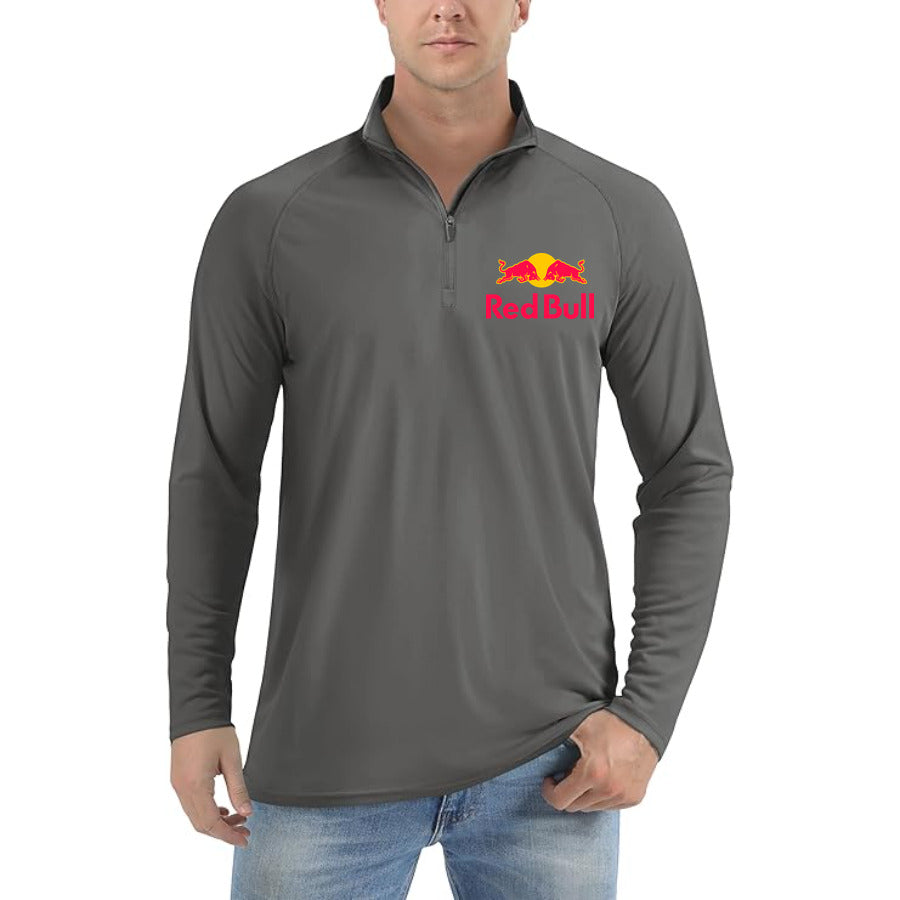 Red Bull quarter-zip athletic shirt in Dark Gray