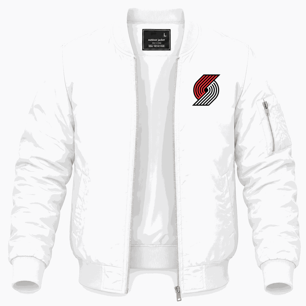 Men's Portland Trail Blazers Lightweight Bomber Jacket - White