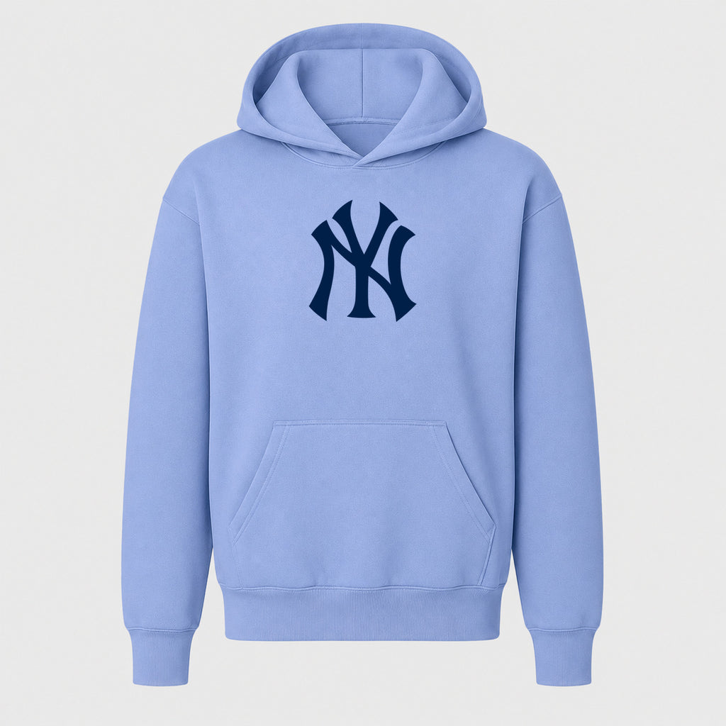 Youth New York Yankees Pullover Hoodie - Light Blue