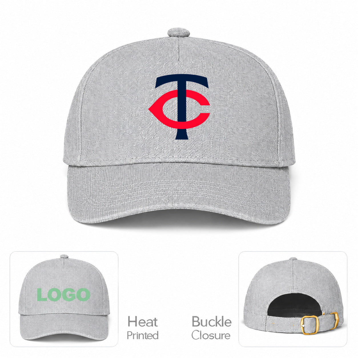 MLB Minnesota Twins Baseball Cap Hat - Gray