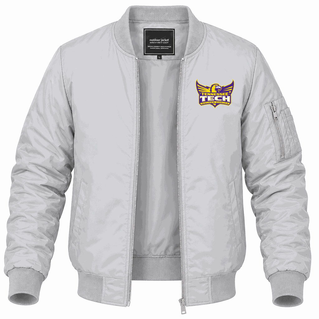 Men's Tennessee Tech Golden Eagles Logo Lightweight Bomber Jacket - Gray