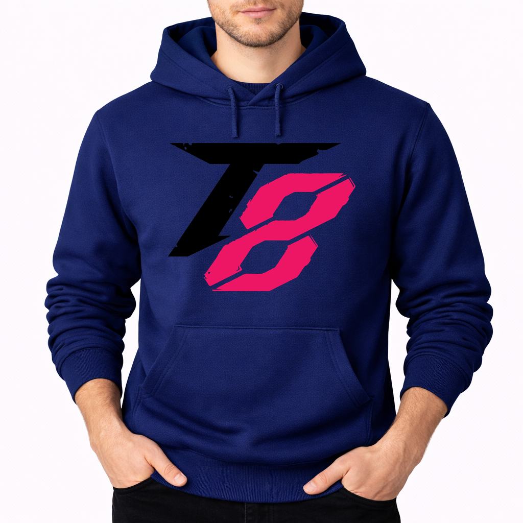 Men's Tekken 8 Black Logo Pullover Hoodie - Navy