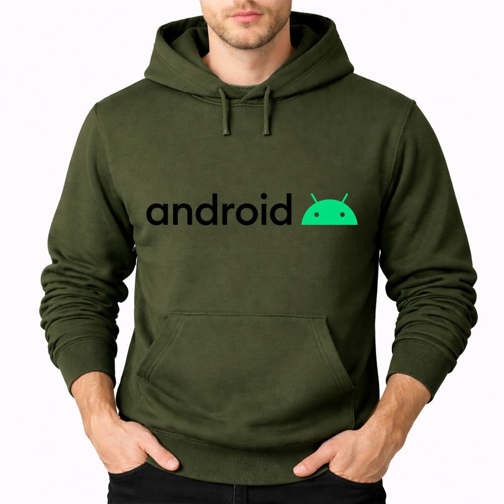 Men's Android Pullover Hoodie - Army Green