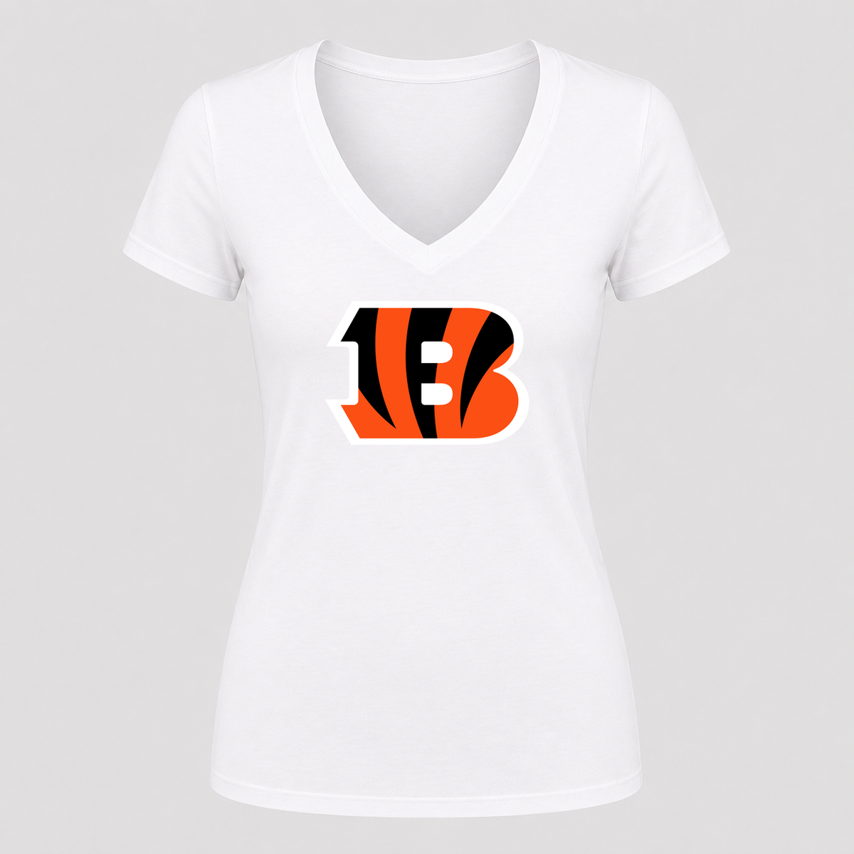 Women's Cincinnati Bengals V Neck T-Shirt in white