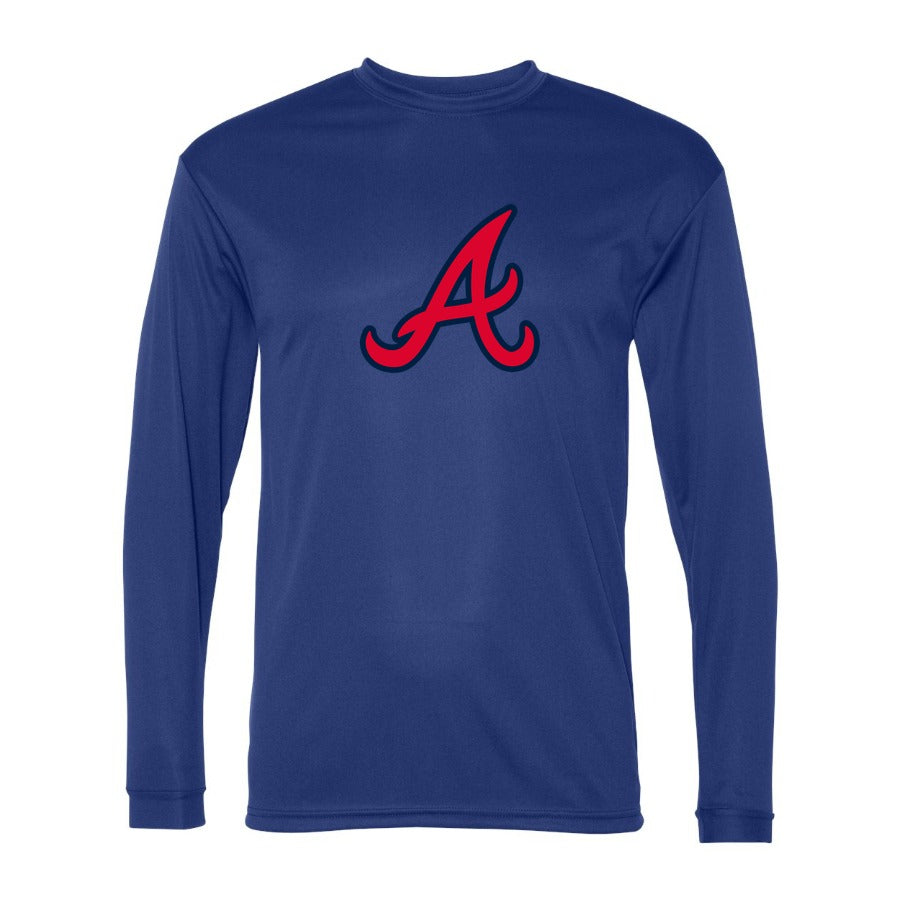 Men's Atlanta Braves Polyester Long Sleeve T-Shirt - Blue