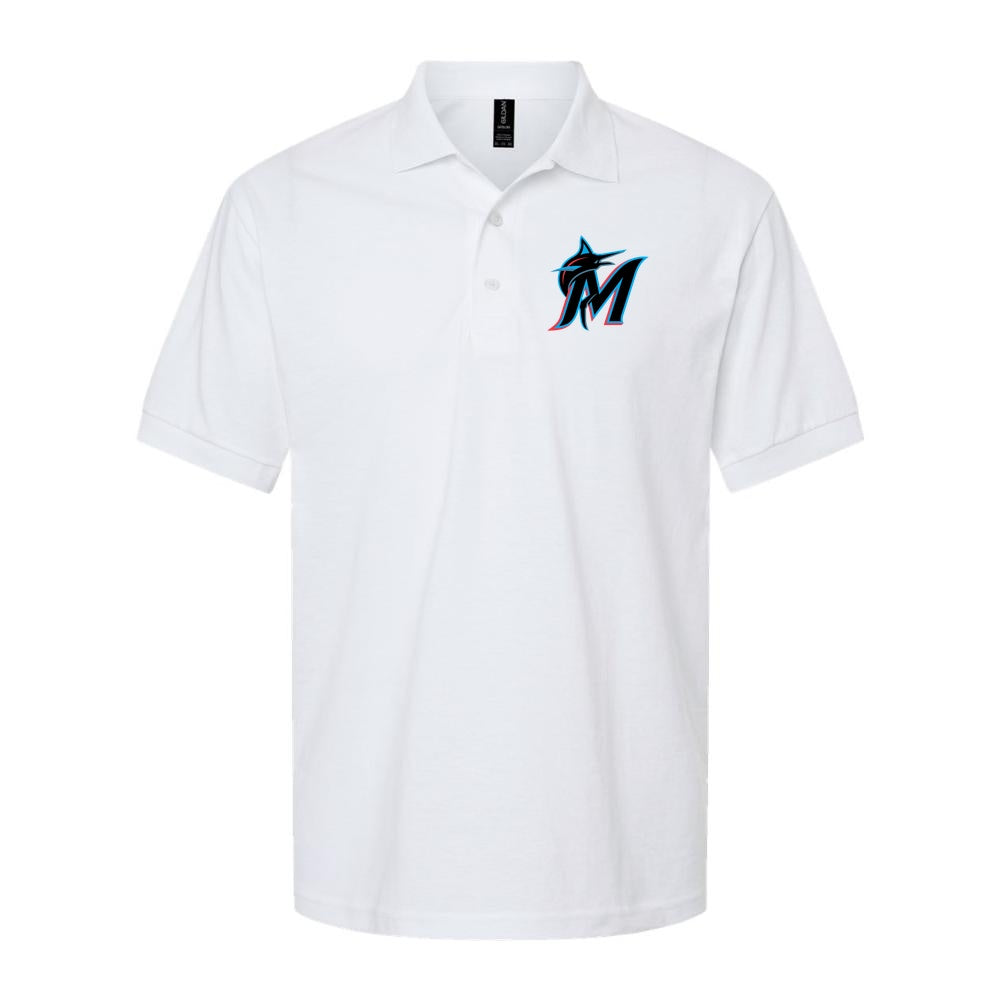 Men's Miami Marlins Dry Blend Polo - White