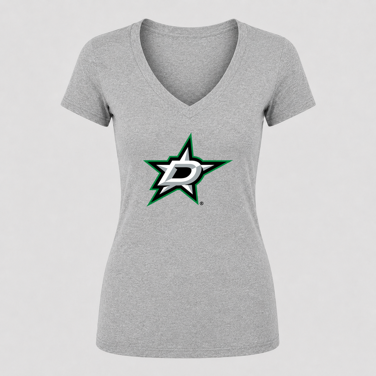Women's Dallas Stars V Neck T-Shirt in gray