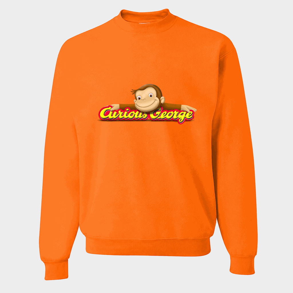 Men's Curious George Crewneck Sweatshirt - Orange
