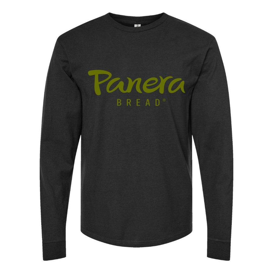 Men's Panera-Bread-logo Long sleeves Cotton Blend T-Shirt - Black