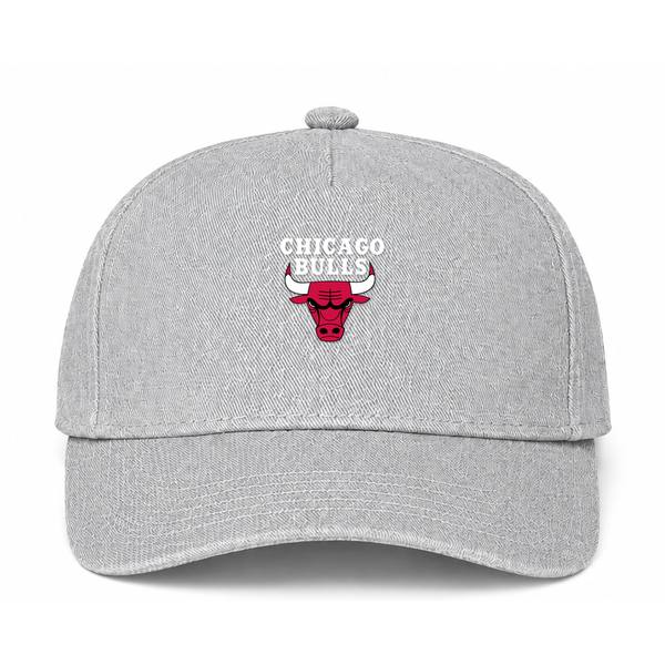 Chicago Bulls White Logo Gray Dad Baseball Cap Hat