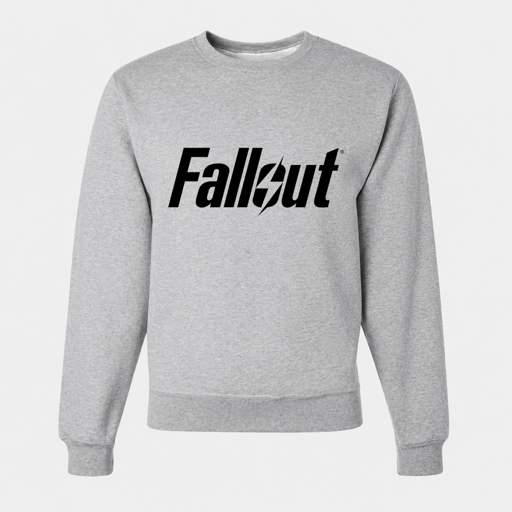 Men's Fallout Black Logo Crewneck Sweatshirt - Gray