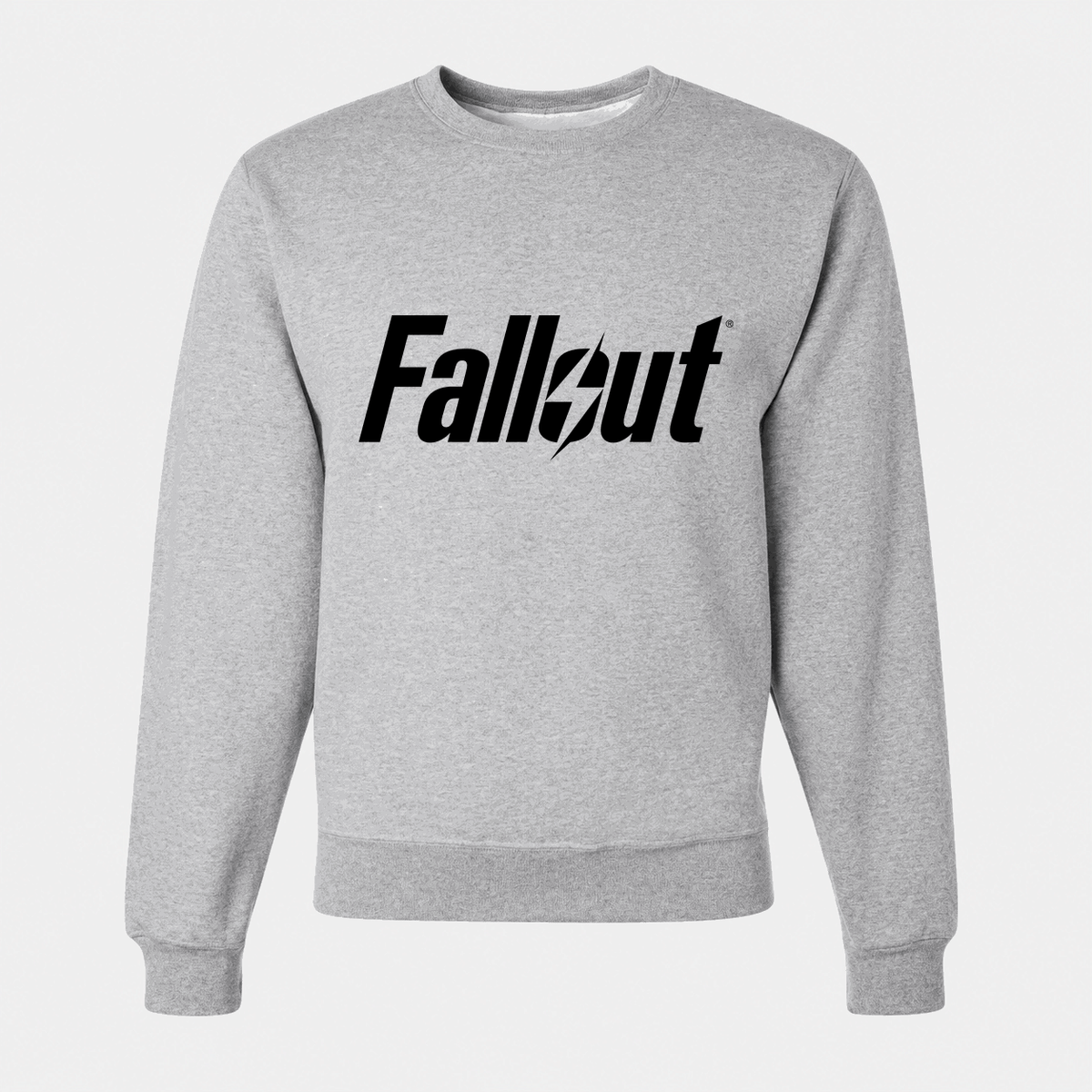 Men's Fallout Black Logo Crewneck Sweatshirt - Gray