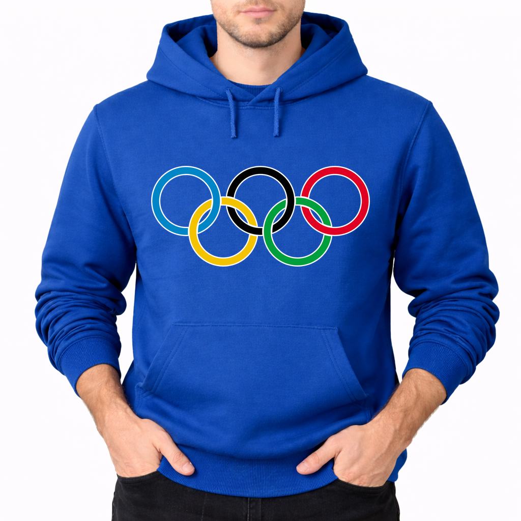 Men's Olympic Ring BK Pullover Hoodie - Blue