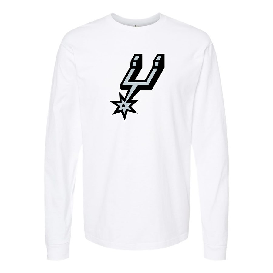 Men's San Antonio Spurs Long sleeves Cotton Blend T-Shirt - White