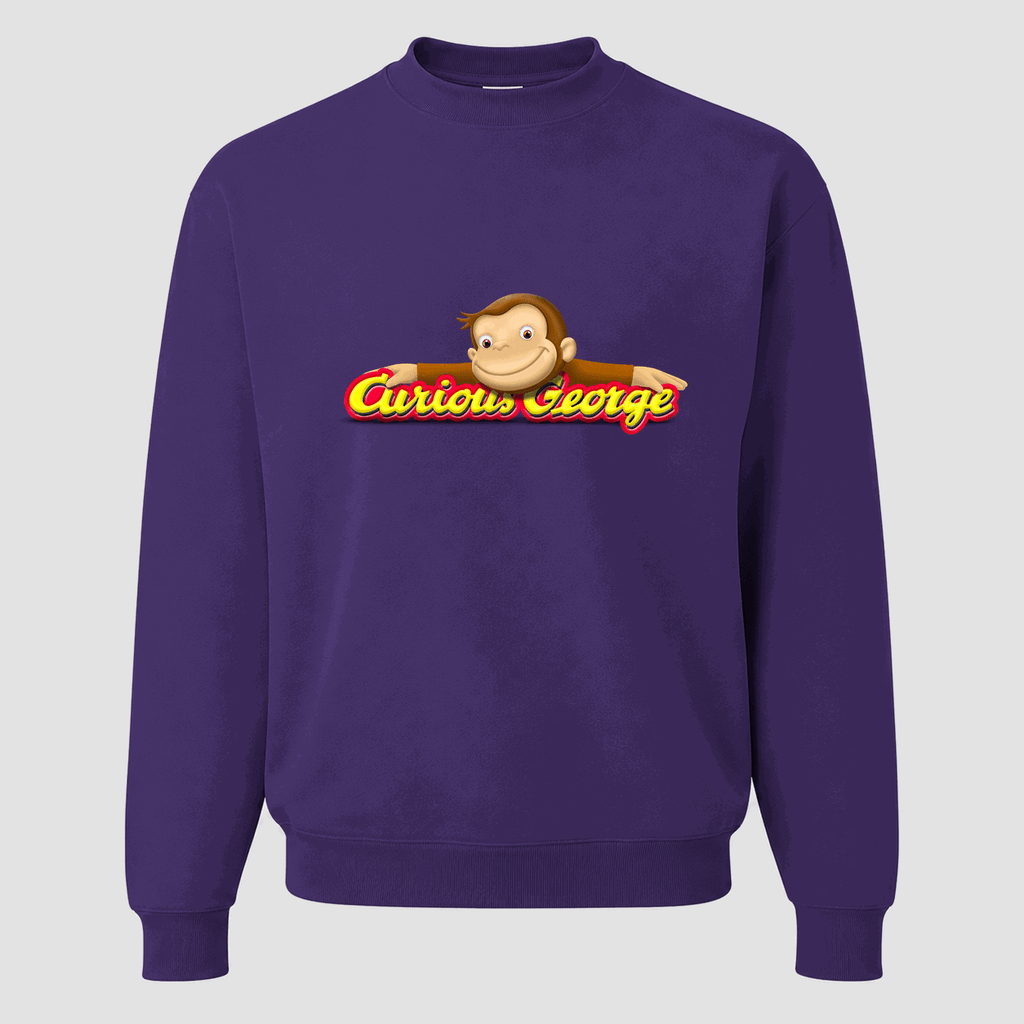 Men's Curious George Crewneck Sweatshirt - Purple