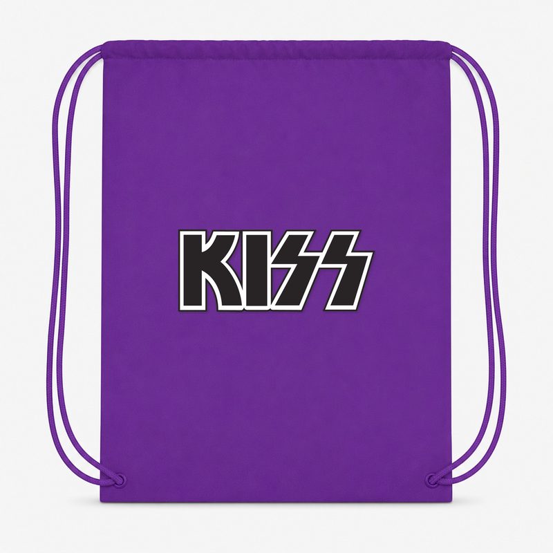 Kiss Drawstring Bag - Purple