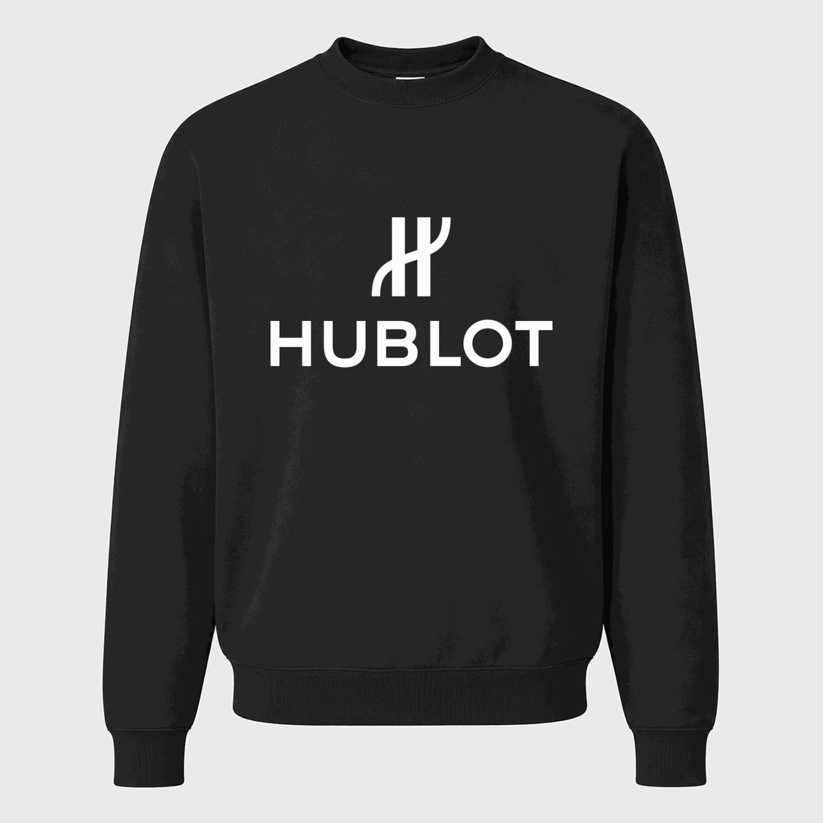 Men's Hublot White Logo Crewneck Sweatshirt - Black