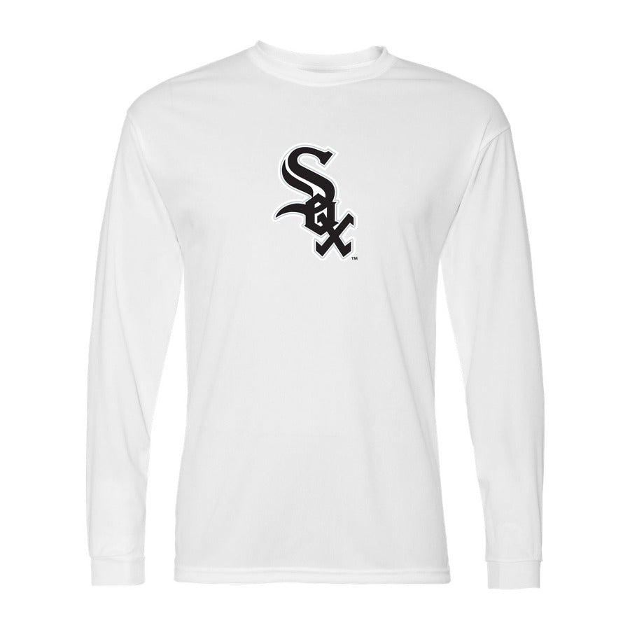 Men's Chicago White Sox Polyester Long Sleeve T-Shirt - White