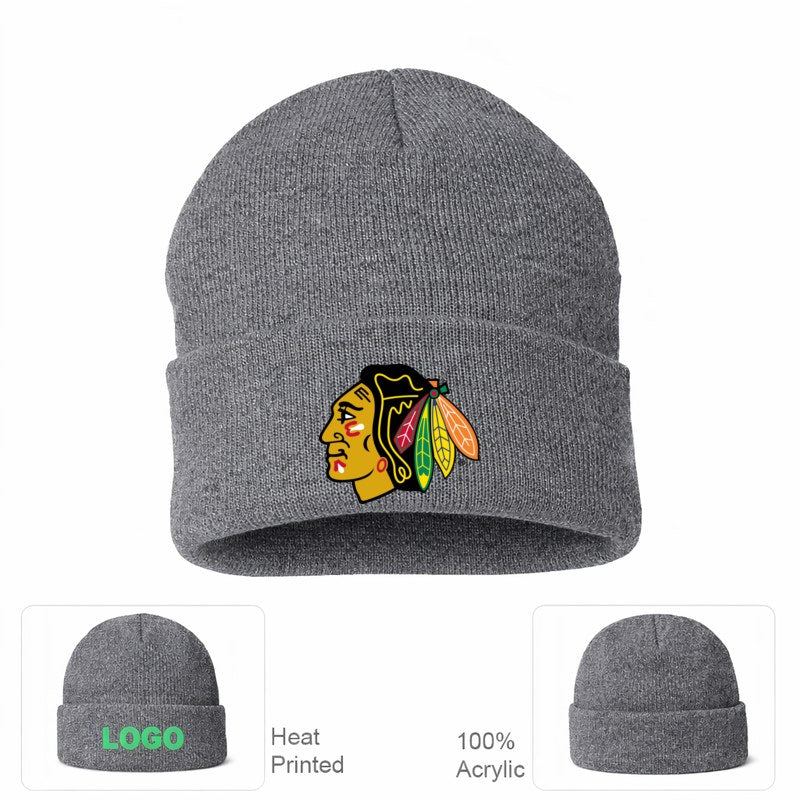 Chicago Blackhawks Grey Beanie Hat