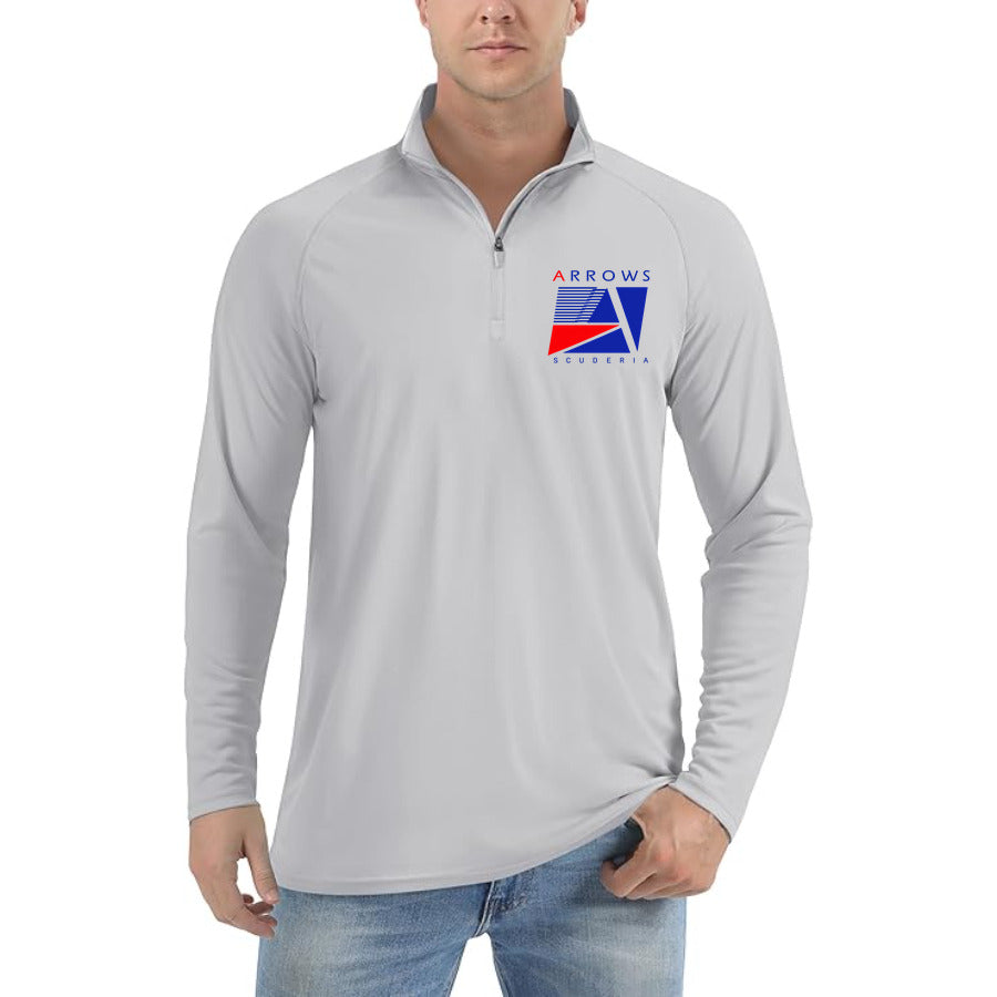 Arrows F1 Team quarter-zip athletic shirt in Light Gray