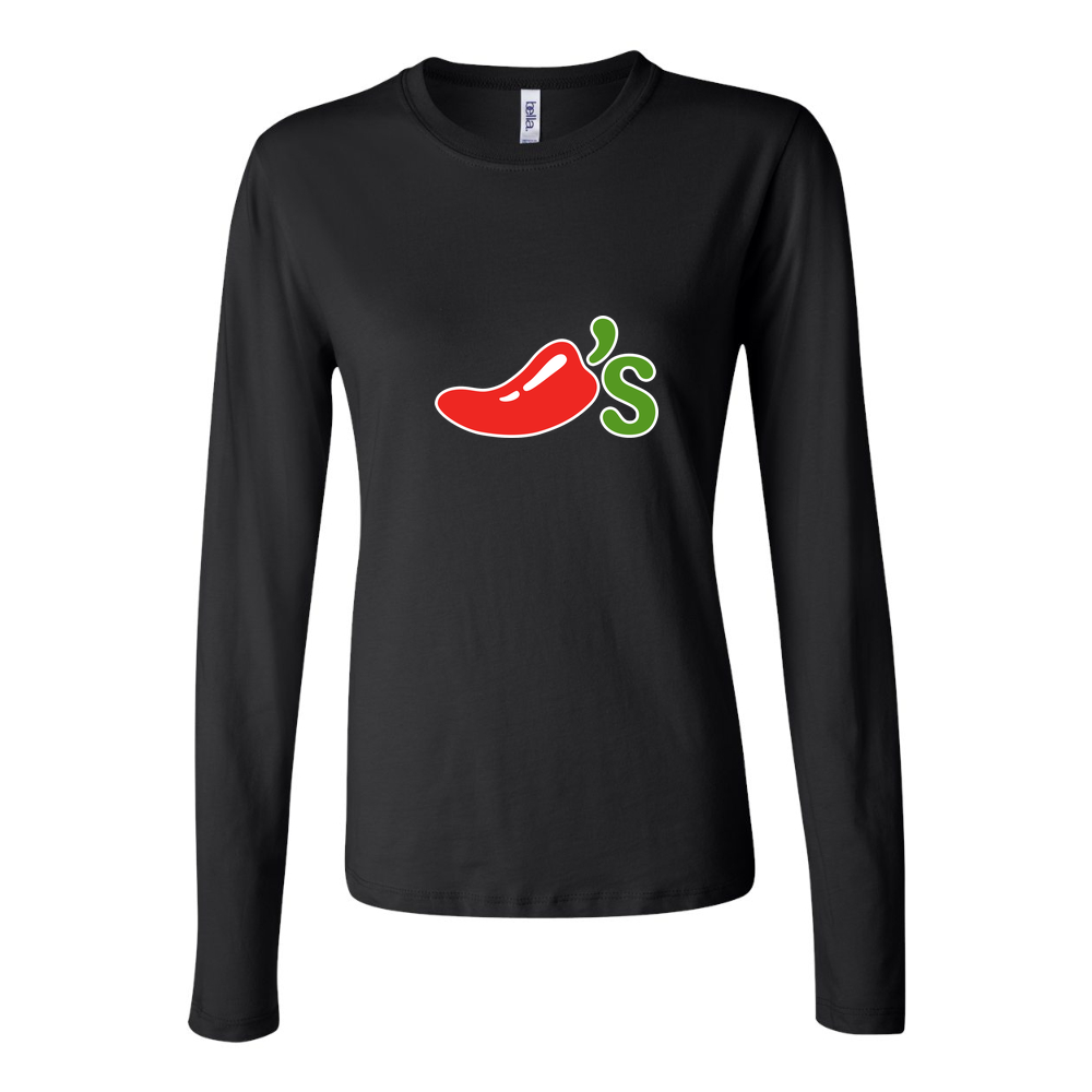 Women's Chilis logo 1536x864 Long Sleeve T-Shirt - Black