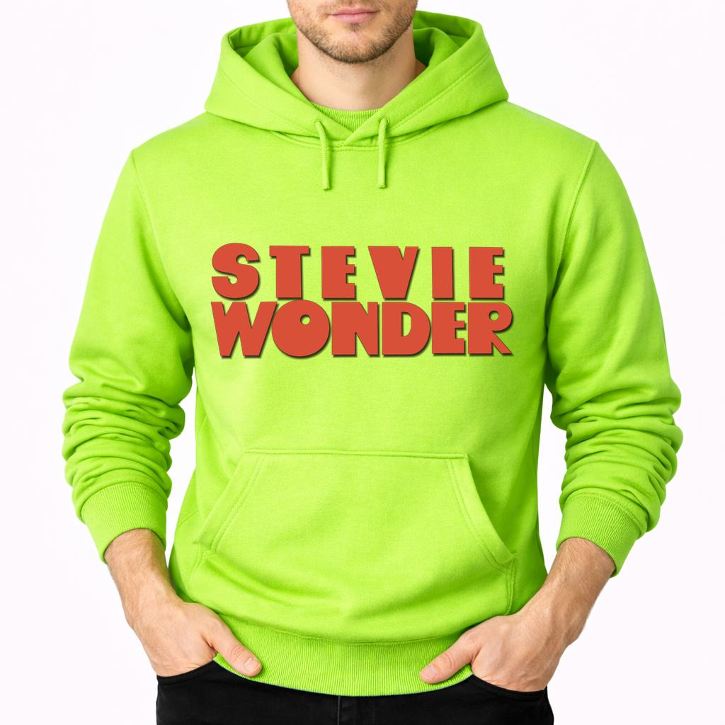 Men's Stevie Wonder Pullover Hoodie - Lime green