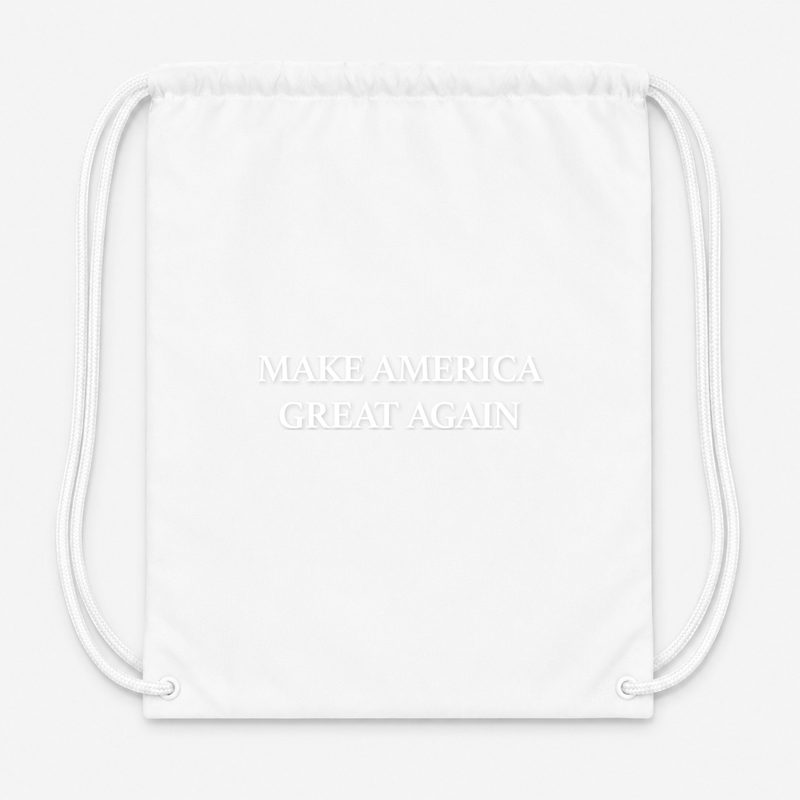 Make America Great Again White Drawstring Bag - White