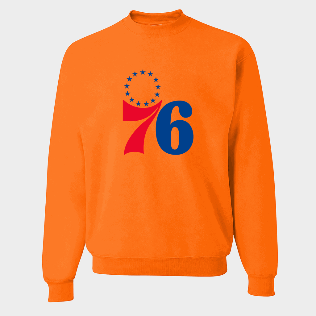 Men's Philadelphia 76ers Crewneck Sweatshirt - Orange