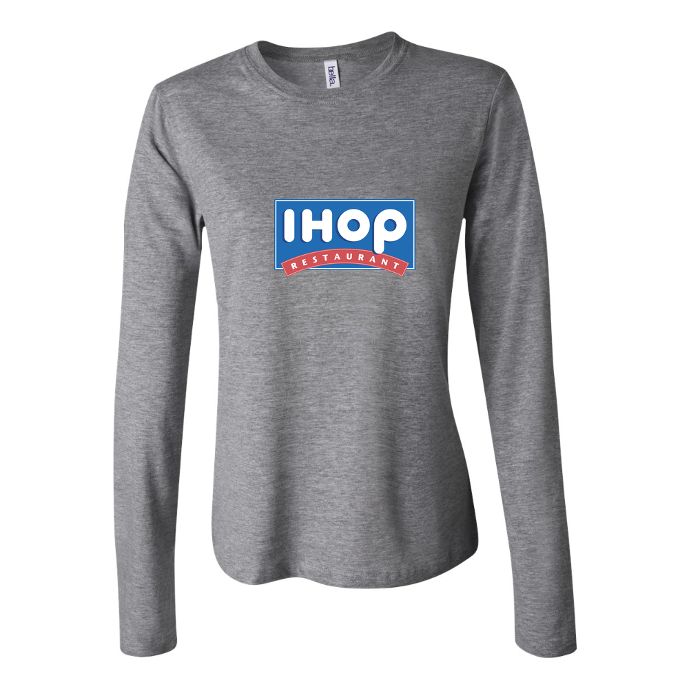 Women's ihop logo png transparent Long Sleeve T-Shirt - Gray