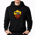 Men's AS Roma FC Pullover Hoodie - Black
