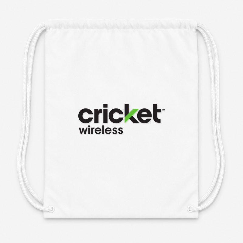 Cricket Wireless Drawstring Bag - White