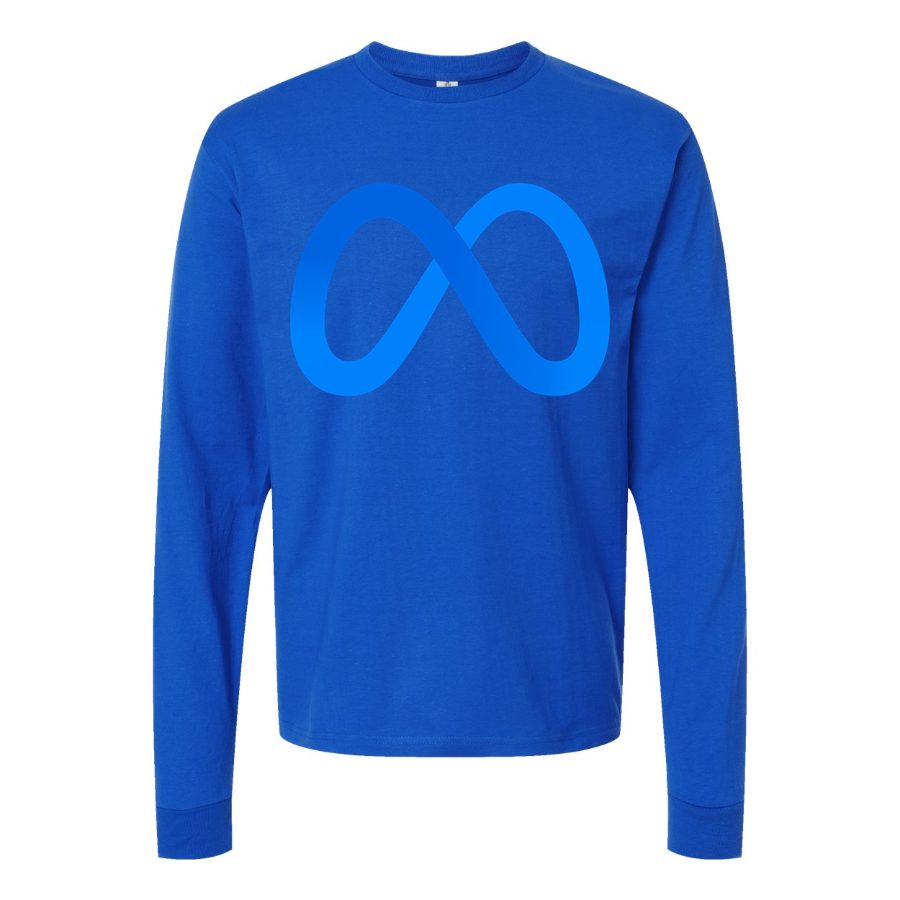Men's Meta Logo Long sleeves Cotton Blend T-Shirt - Blue