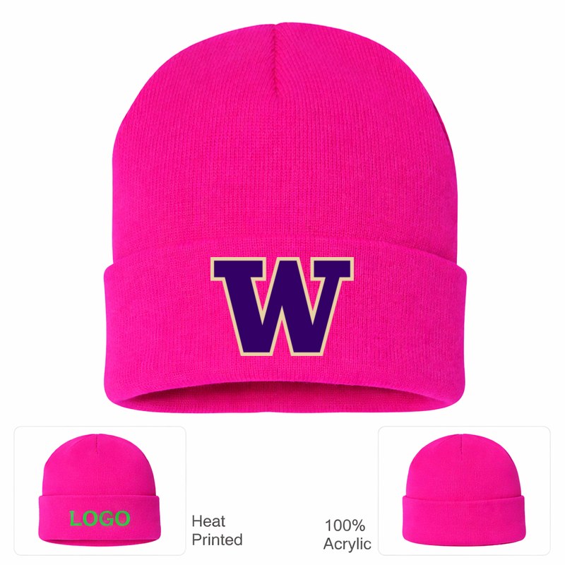 Washington Huskies Hot Pink Beanie Hat