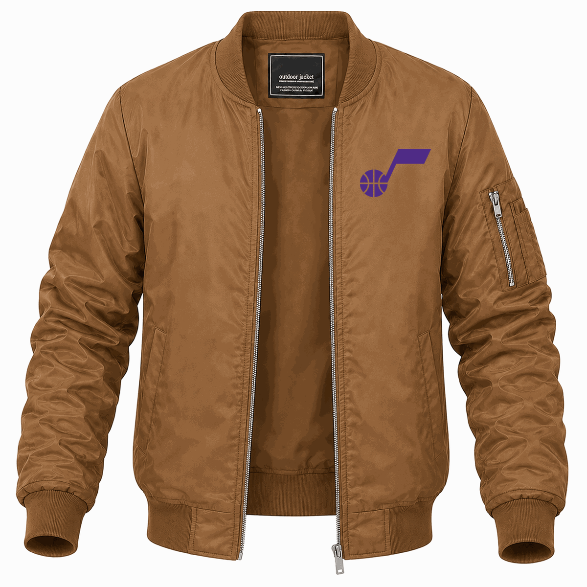 Men's Utah Jazz Lightweight Bomber Jacket - Brown