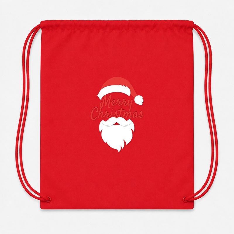 Merry Christmas Santa Drawstring Bag - Red
