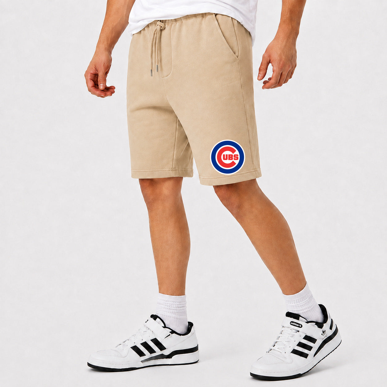 Men's Chicago Cubs Cotton Shorts - Beige