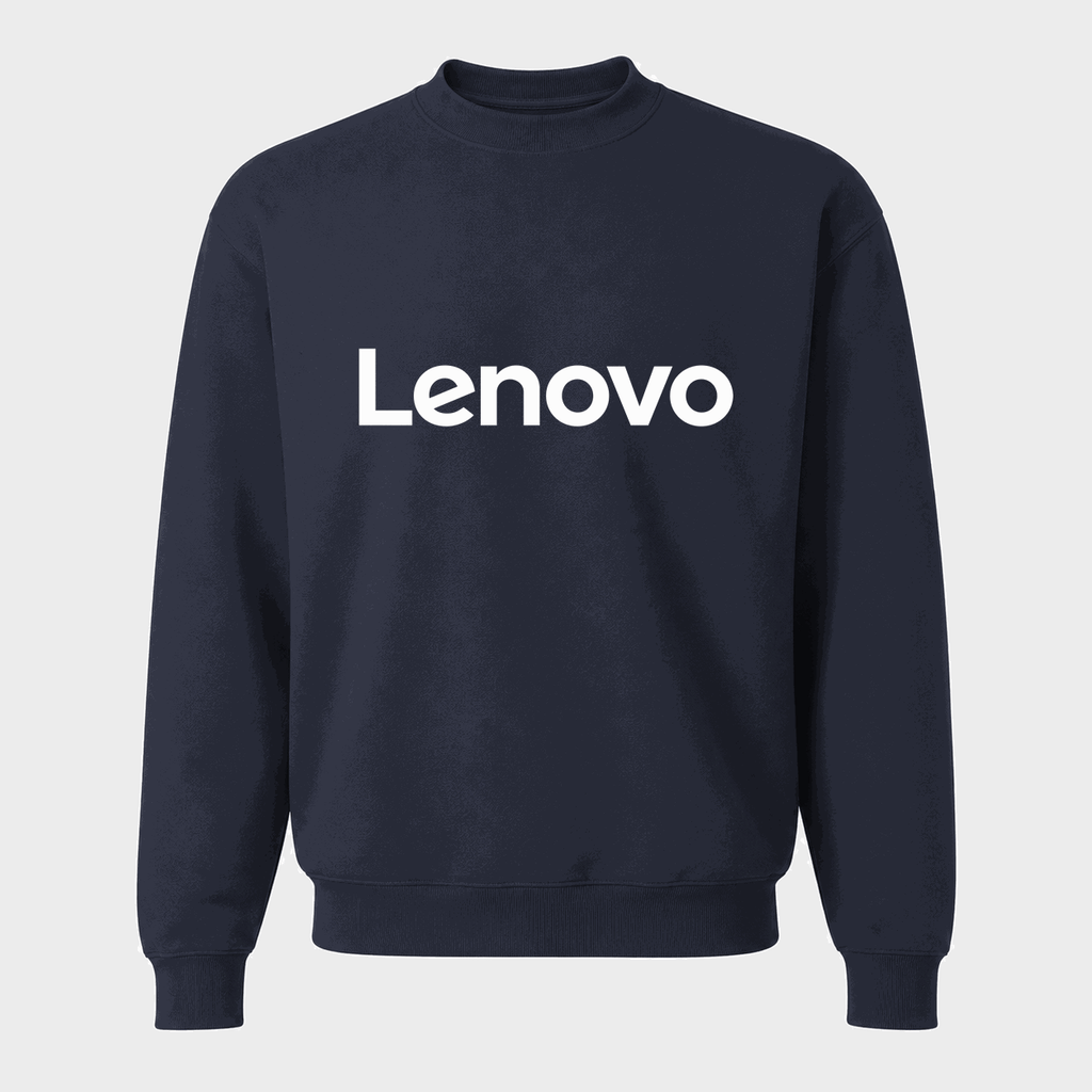 Men's Lenovo White Logo Crewneck Sweatshirt - Navy