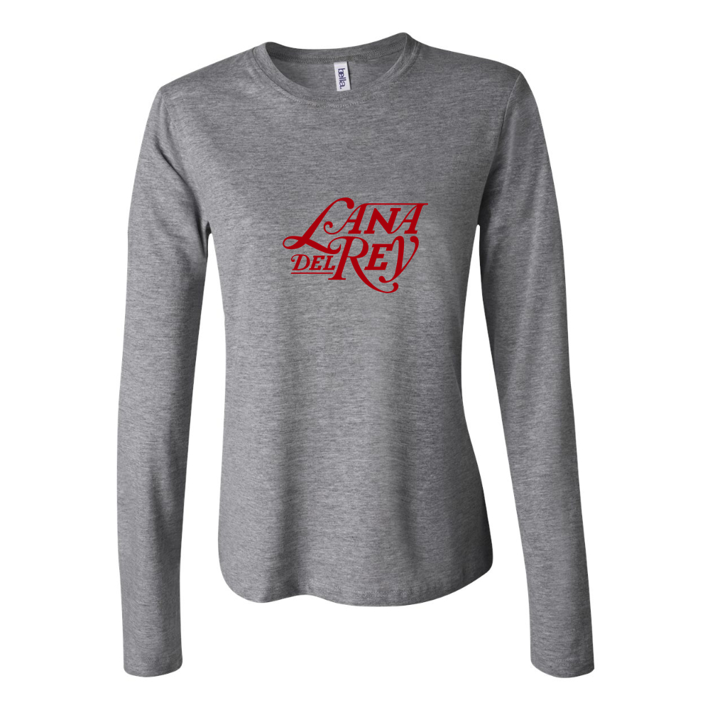 Women's Lana Del Rey Logo 768x432 Long Sleeve T-Shirt - Gray