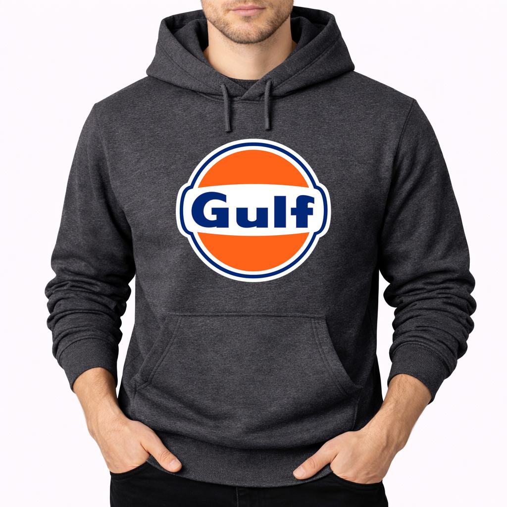 Men's Gulf Oil Pullover Hoodie - Charcoal