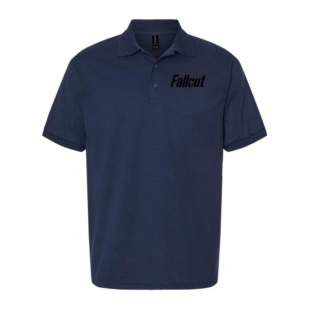 Men's Fallout Black Logo Dry Blend Polo - Navy