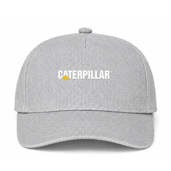 Caterpillar White Logo Gray Dad Baseball Cap Hat